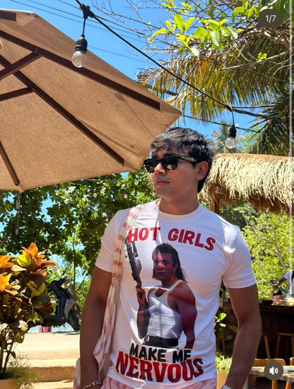 HOT GIRLS MAKE ME NERVOUS REGULAR FIT TEE